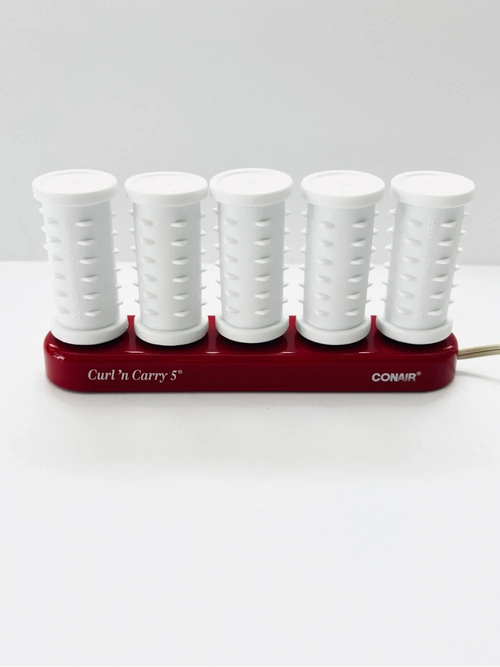 Conair Curl 'n Carry 5 Large Hot Rollers Travel Carrying Case 5 Metal Clips